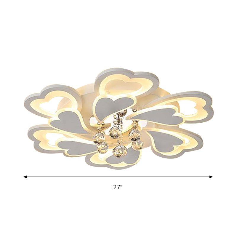 Loving-Heart LED Flush Light in Warm/White Light - Contemporary Acrylic Design - 27"/31.5" Wide