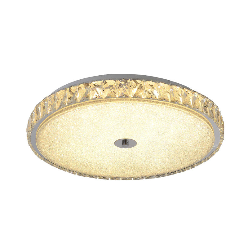 Modern Crystal LED Flush Mount Lamp - 14"/23.5"/31.5" Round Bedroom Ceiling Light with Chrome Finish