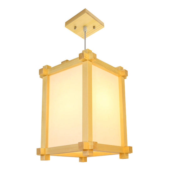 Japanese Wood Pendant Ceiling Light - Natural Finish | Ideal For Restaurants