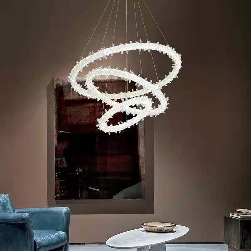 Modern Minimalist Led Pendant Lamp With Clear Crystal - Ideal For Living Room