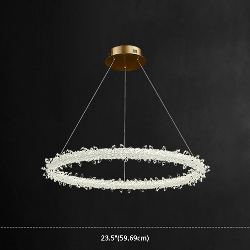 Modern Minimalist Led Pendant Lamp With Clear Crystal - Ideal For Living Room