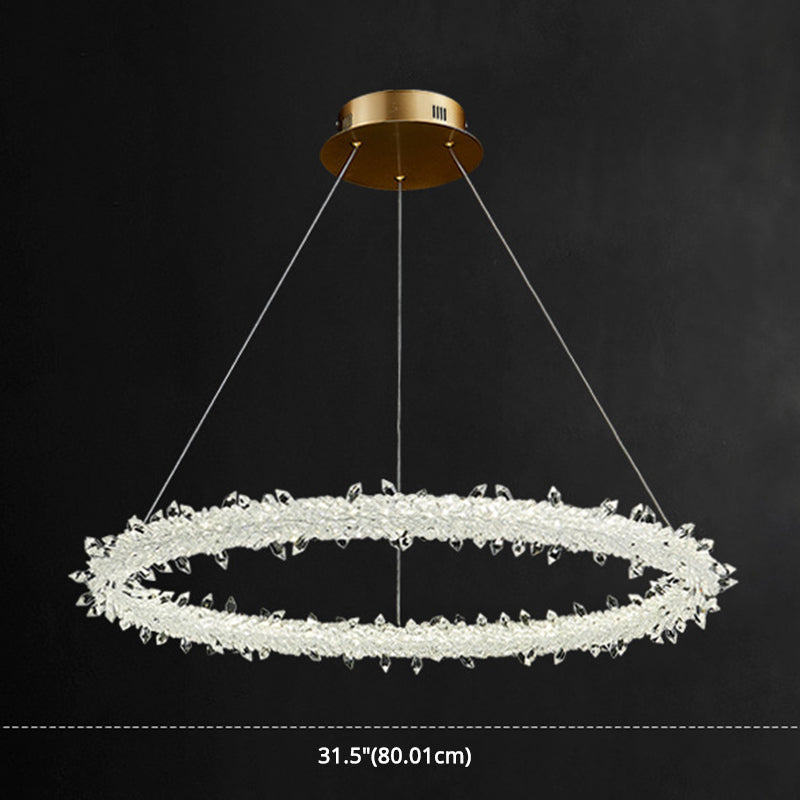 Modern Minimalist Led Pendant Lamp With Clear Crystal - Ideal For Living Room