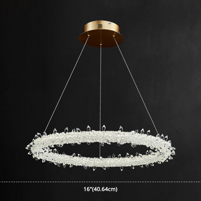 Modern Minimalist Led Pendant Lamp With Clear Crystal - Ideal For Living Room