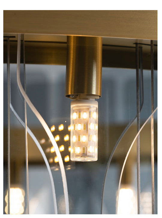 Modern Minimalist Smoked Glass Gold Pendant Lamp - Stylish Living Room Ceiling Light