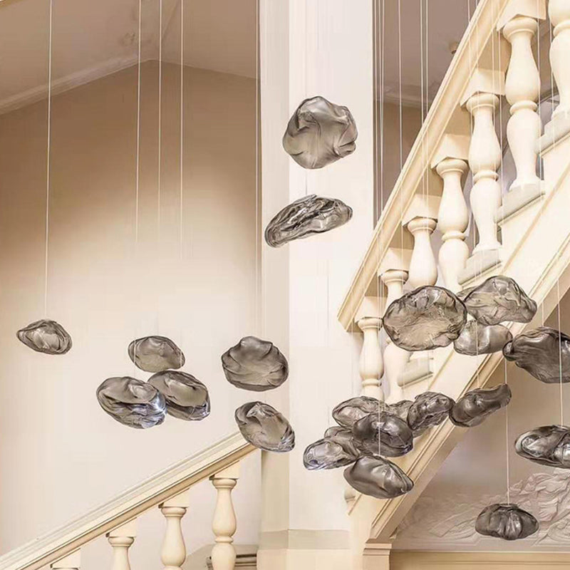 Modern Lattice Glass Ceiling Hanging Light Fixture For Restaurants - 1 Bun