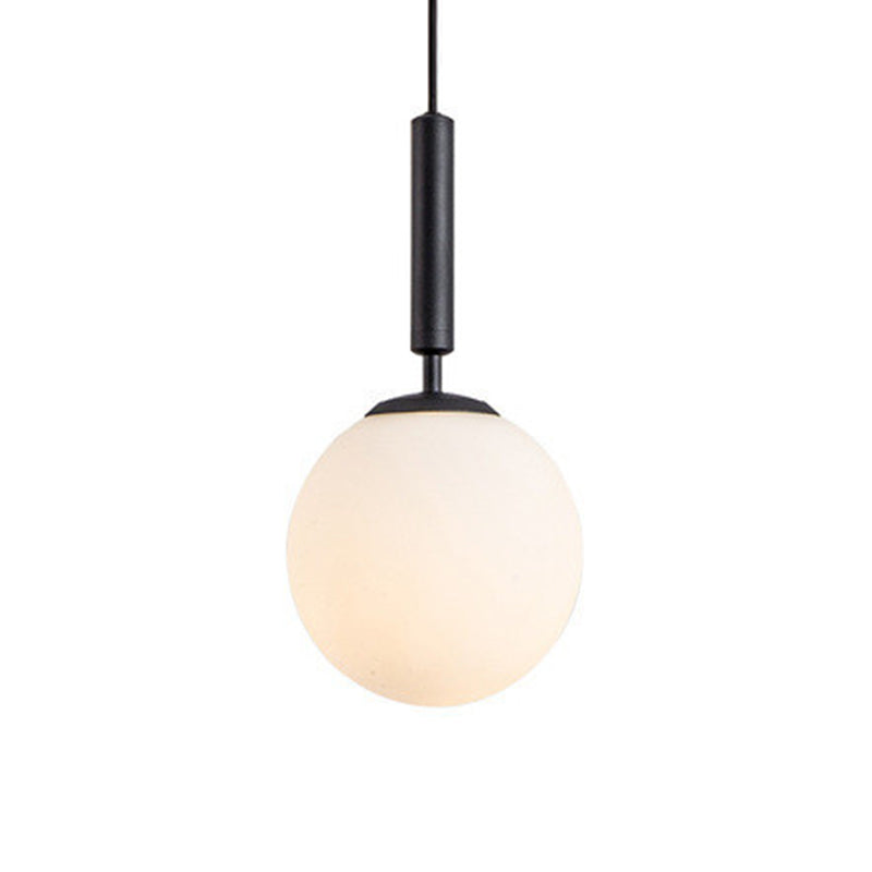 Mid-Century Modern White Glass Sphere Pendant Lighting - Ideal For Restaurants