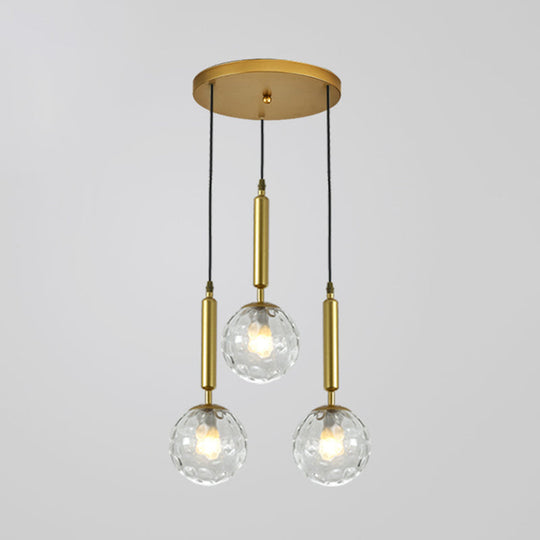 Sleek 3-Light Glass Pendant: Modern Creative Multi-Light Fixture For Clothing Stores Gold / Clear