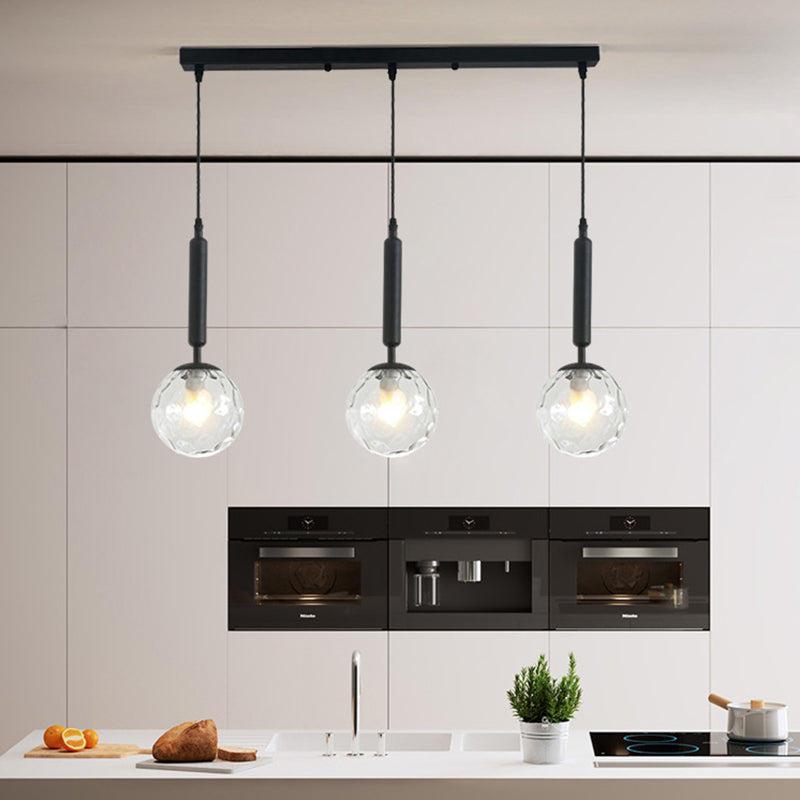 Sleek 3-Light Glass Pendant: Modern Creative Multi-Light Fixture For Clothing Stores