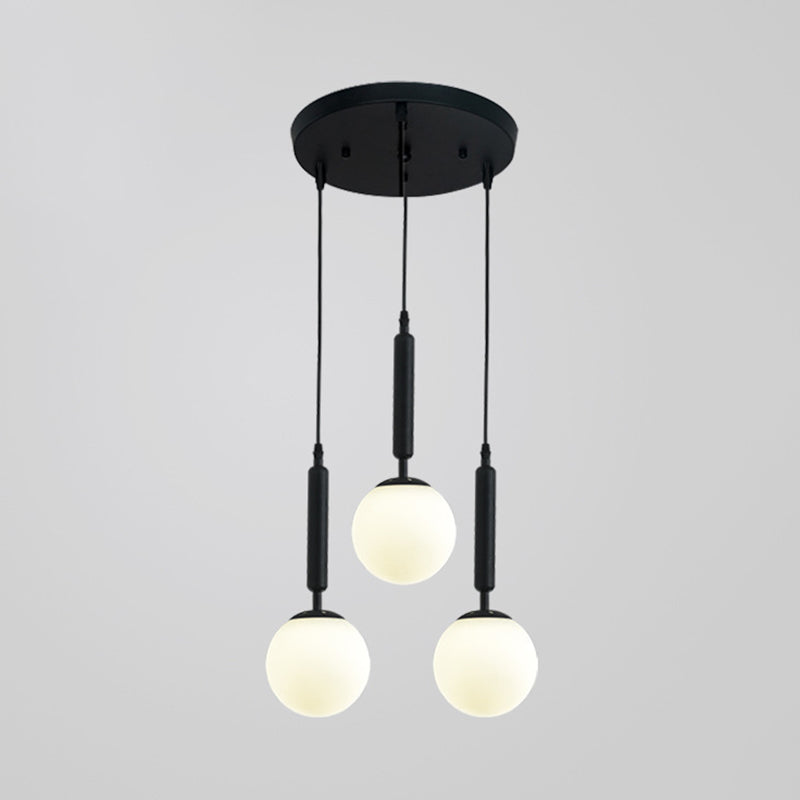 Sleek 3-Light Glass Pendant: Modern Creative Multi-Light Fixture For Clothing Stores Black / White