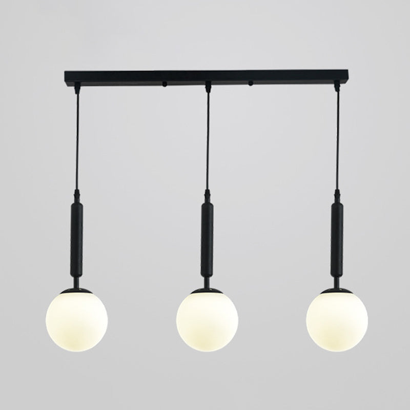 Sleek 3-Light Glass Pendant: Modern Creative Multi-Light Fixture For Clothing Stores Black / White