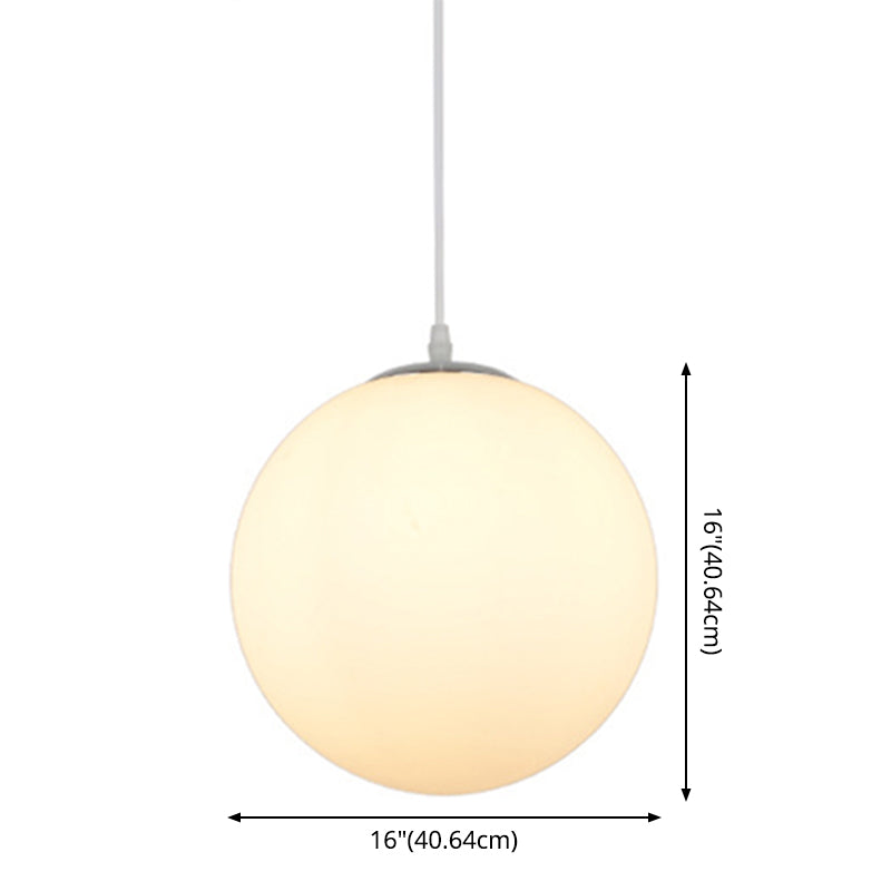 Modern Simple White Glass Round Ceiling Light For Restaurants - 1 Fixture