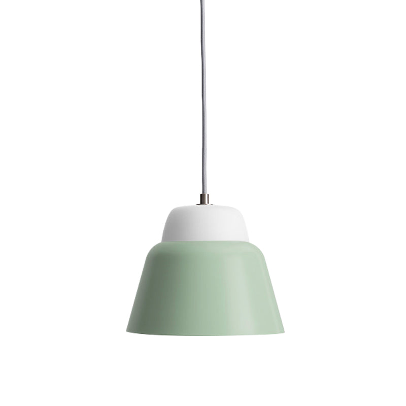 Hanging Macaron Cone Light Fixture - Metal Pendant Ceiling (1 Head 6.5/10.5 Height) In