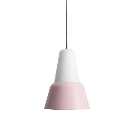 Hanging Macaron Cone Light Fixture - Metal Pendant Ceiling (1 Head 6.5/10.5 Height) In