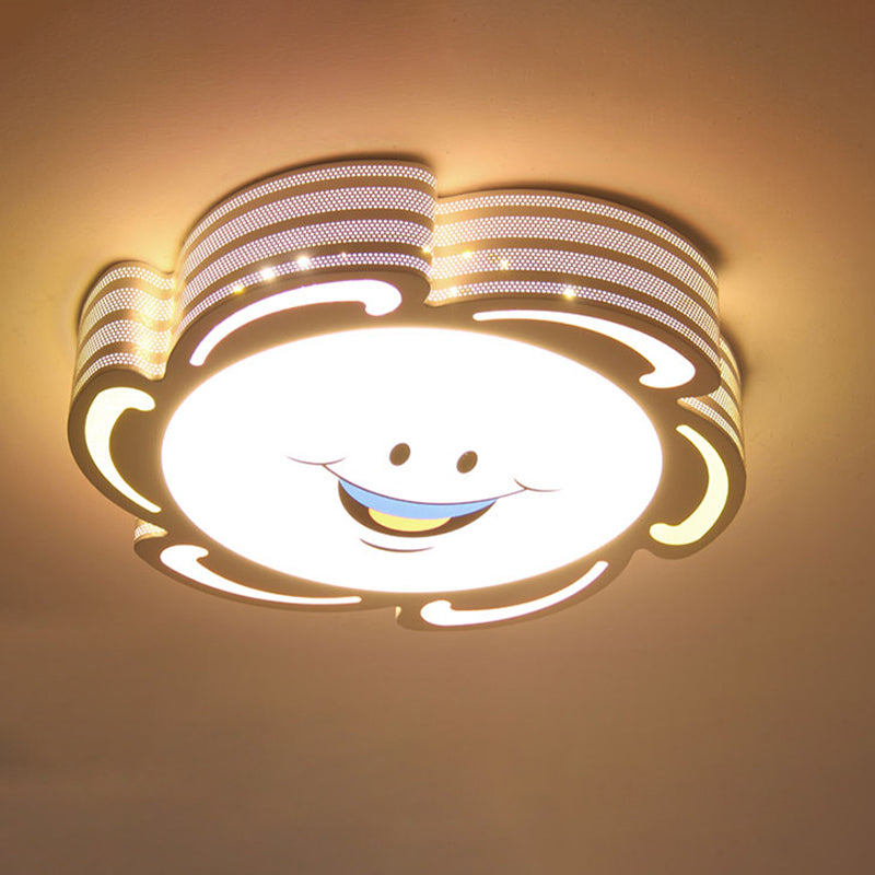 Cartoon Style LED Flushmount Light in Warm/White/3 Colors with Acrylic Finish