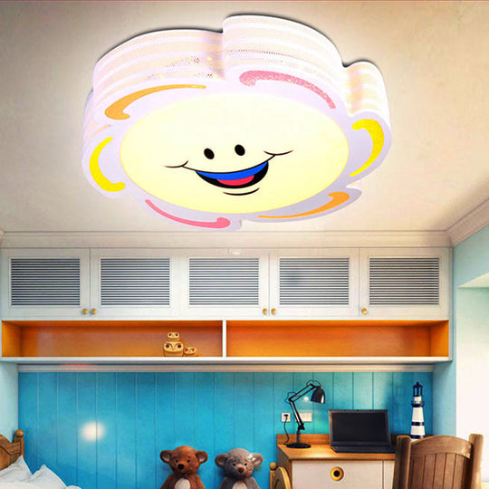 Cartoon Style LED Flushmount Light in Warm/White/3 Colors with Acrylic Finish
