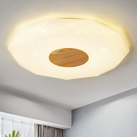 Modern Geometric Acrylic Flush Mount LED Light - 14.5"/18.5"/22.5" W - Warm/White/3 Color Light Options