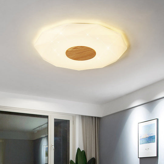 Modern Geometric Acrylic Flush Mount LED Light - 14.5"/18.5"/22.5" W - Warm/White/3 Color Light Options