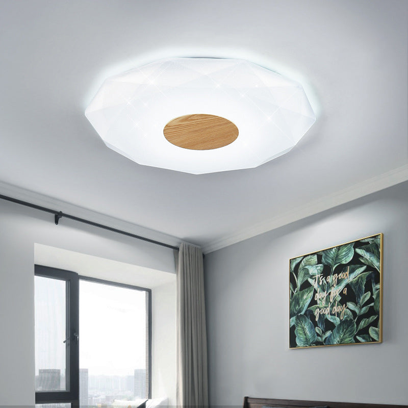 Modern Geometric Acrylic Flush Mount LED Light - 14.5"/18.5"/22.5" W - Warm/White/3 Color Light Options