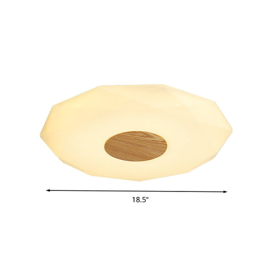 Modern Geometric Acrylic Flush Mount LED Light - 14.5"/18.5"/22.5" W - Warm/White/3 Color Light Options