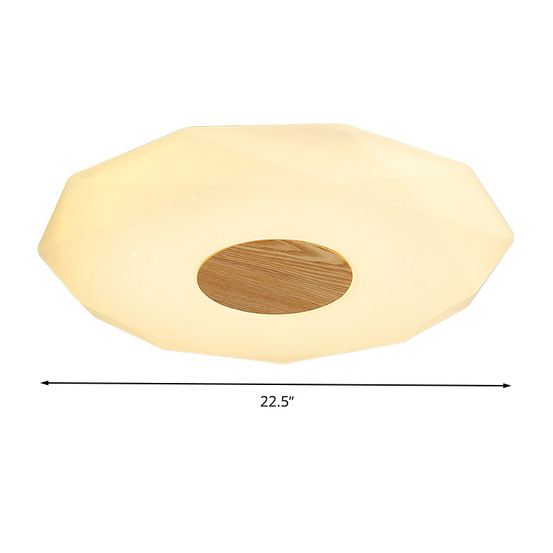 Modern Geometric Acrylic Flush Mount LED Light - 14.5"/18.5"/22.5" W - Warm/White/3 Color Light Options