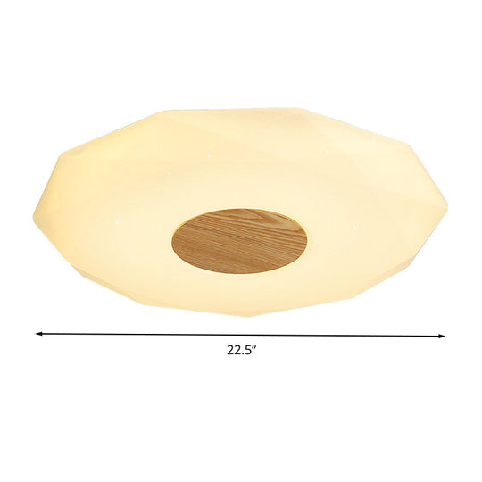 Modern Geometric Acrylic Flush Mount LED Light - 14.5"/18.5"/22.5" W - Warm/White/3 Color Light Options