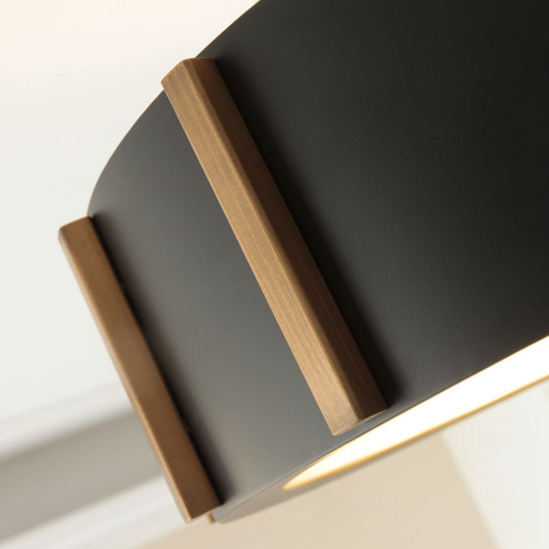 Iron Gear Drop Pendant 14/18 Dia Traditional Led Ceiling Lamp Black Hanging Fixture Warm Light