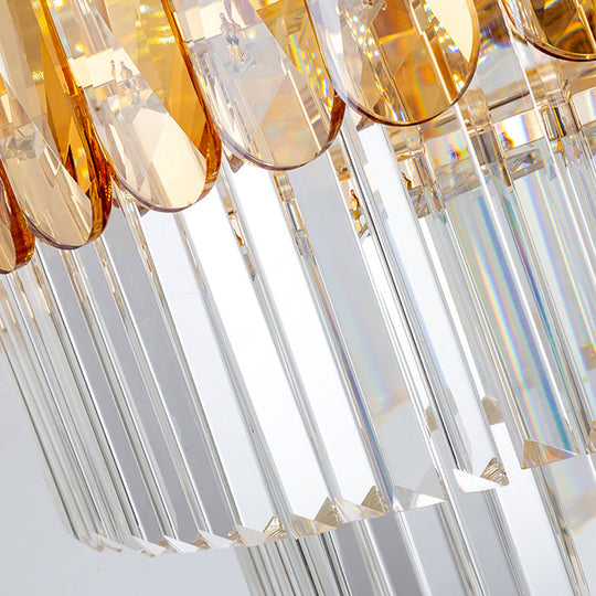 Gold Traditional Round Chandelier with 8-Lights & Crystal Accents - Elegant Hanging Ceiling Light for Dining Room