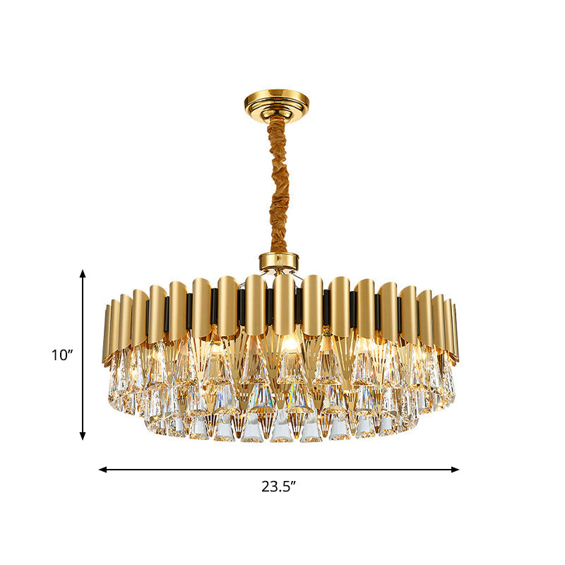 Modernist 4-Tier Crystal Chandelier Lamp - Golden Pendant Lighting Fixture - 8/12 Lights