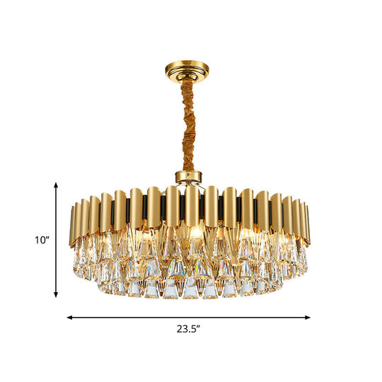 Modernist 4-Tier Crystal Chandelier Lamp - Golden Pendant Lighting Fixture - 8/12 Lights