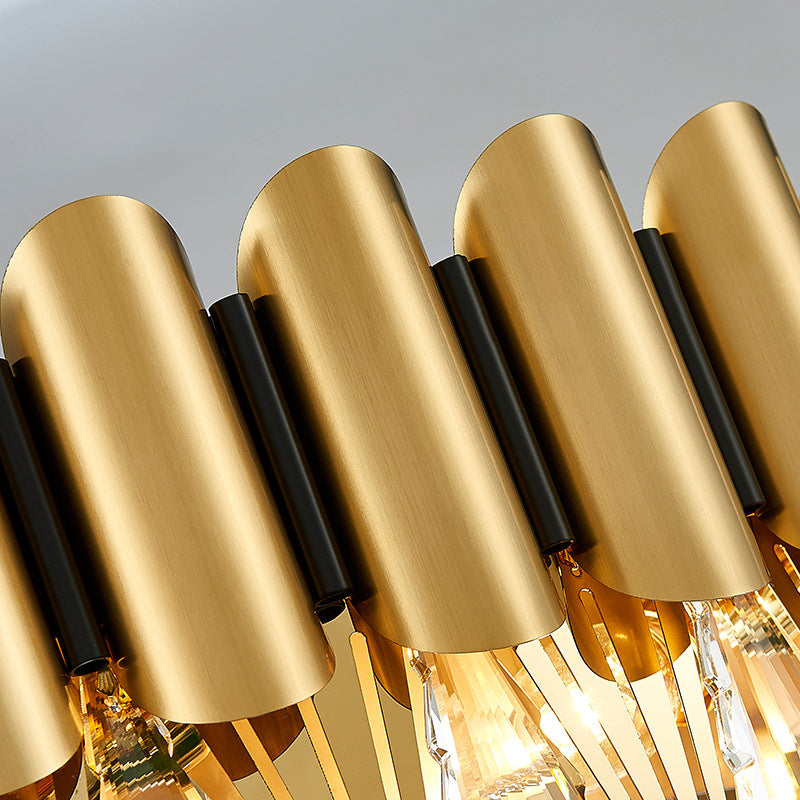 Modernist 4-Tier Crystal Chandelier Lamp - Golden Pendant Lighting Fixture - 8/12 Lights