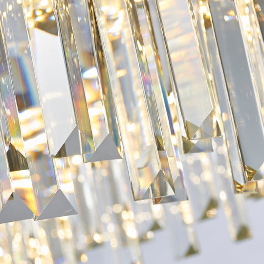 Tapered Icicle Crystal Suspension Pendant LED Chandelier - Modernist Black Ceiling Light, 23.5"/31.5" W