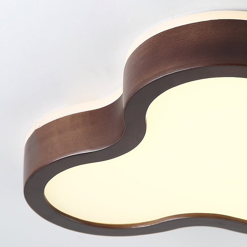 Modern Dark Brown Cloud Ceiling Lamp With Led Acrylic Flush Mount Lighting - 19.5/25 Width