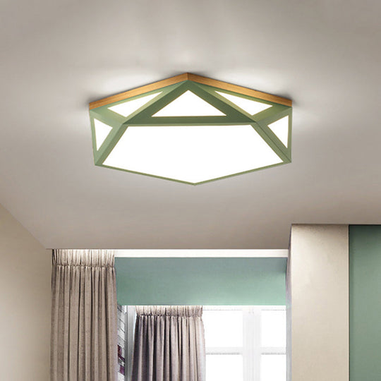 Geometric Acrylic LED Flush Light with Multiple Sizes and Color Options for Bedroom Ceiling - Modern and Stylish Design