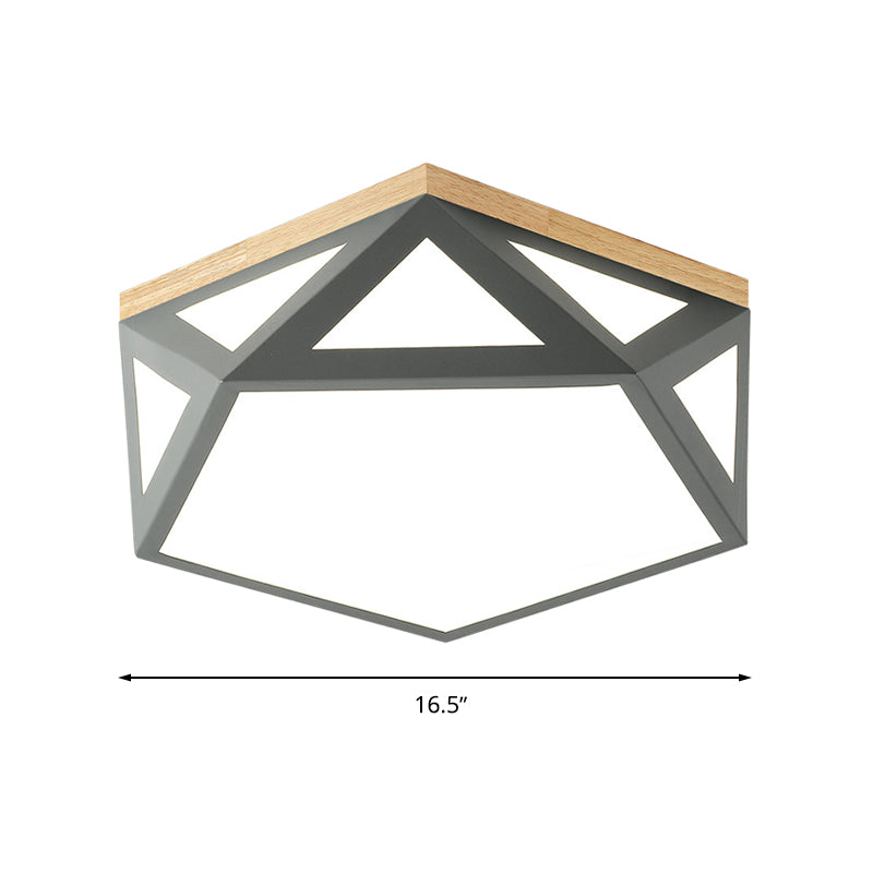 Geometric Acrylic LED Flush Light with Multiple Sizes and Color Options for Bedroom Ceiling - Modern and Stylish Design