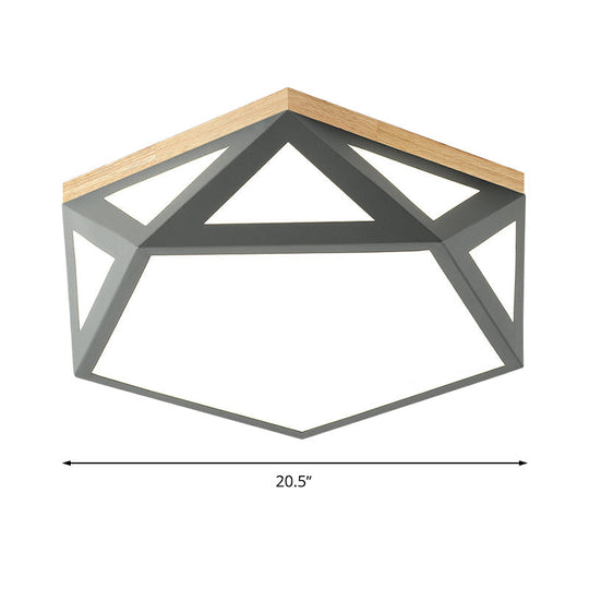 Geometric Acrylic LED Flush Light with Multiple Sizes and Color Options for Bedroom Ceiling - Modern and Stylish Design