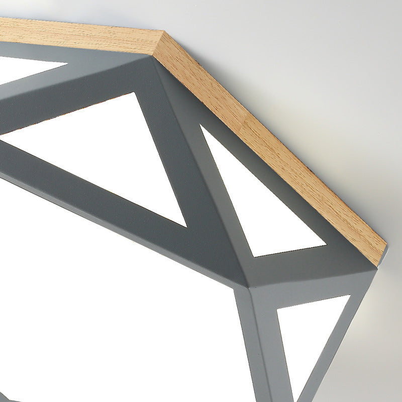 Geometric Acrylic LED Flush Light with Multiple Sizes and Color Options for Bedroom Ceiling - Modern and Stylish Design