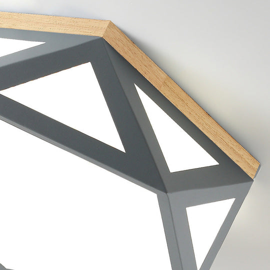 Geometric Acrylic LED Flush Light with Multiple Sizes and Color Options for Bedroom Ceiling - Modern and Stylish Design