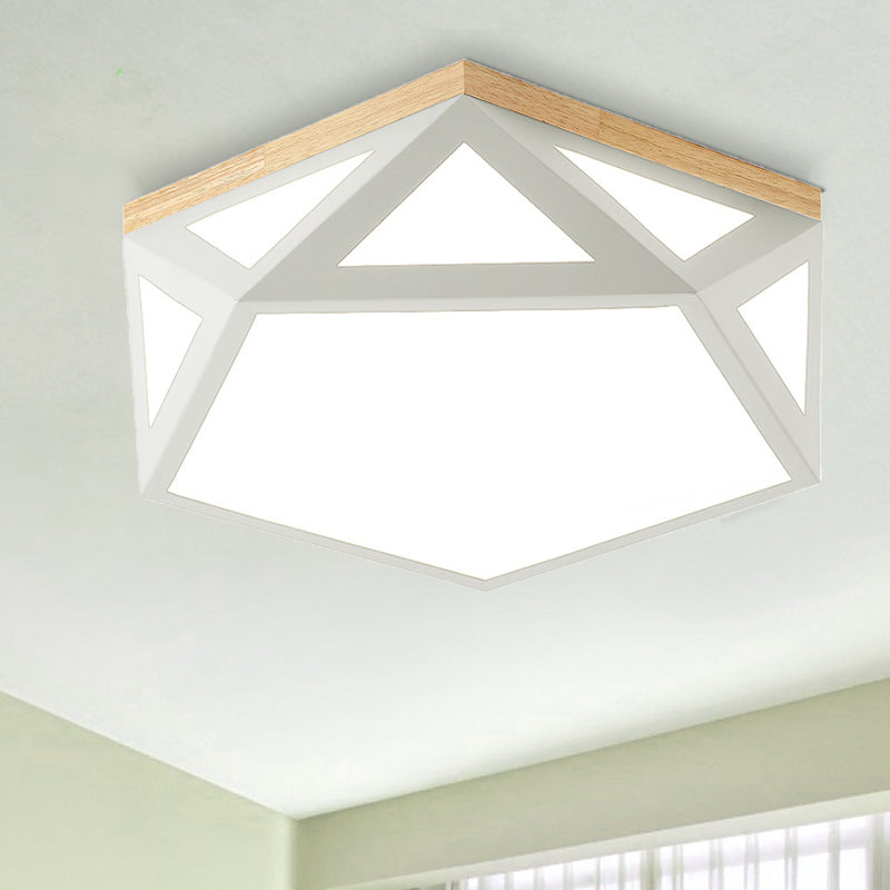 Geometric Acrylic LED Flush Light with Multiple Sizes and Color Options for Bedroom Ceiling - Modern and Stylish Design