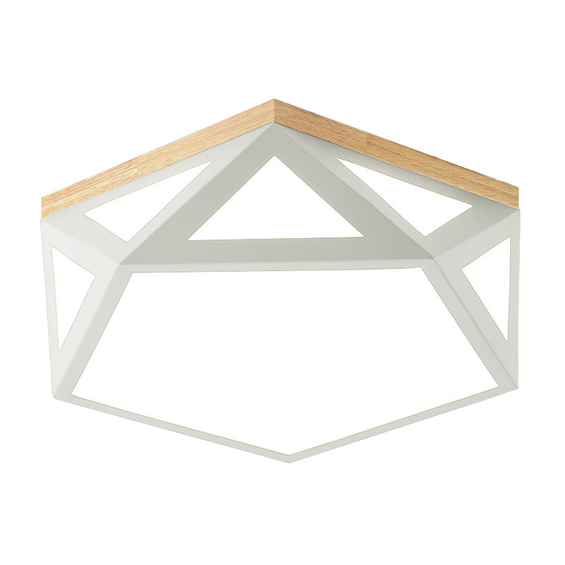 Geometric Acrylic LED Flush Light with Multiple Sizes and Color Options for Bedroom Ceiling - Modern and Stylish Design
