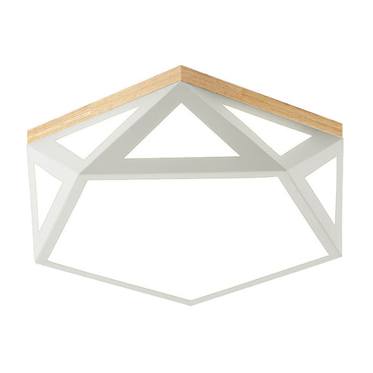 Geometric Acrylic LED Flush Light with Multiple Sizes and Color Options for Bedroom Ceiling - Modern and Stylish Design