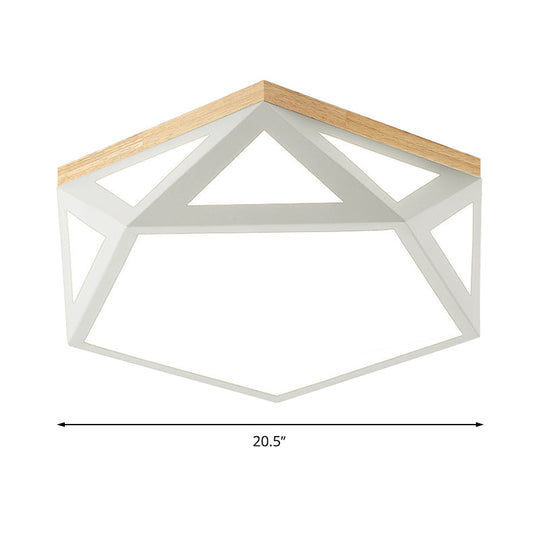 Geometric Acrylic LED Flush Light with Multiple Sizes and Color Options for Bedroom Ceiling - Modern and Stylish Design