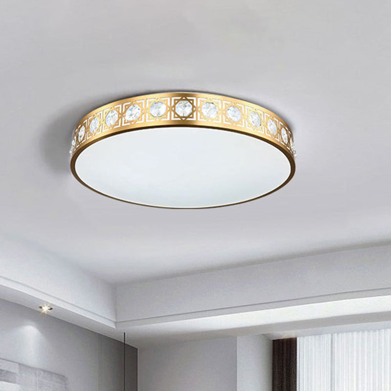 Modern LED Flush Mount Crystal Ceiling Lamp for Bedroom - 3 Sizes Available