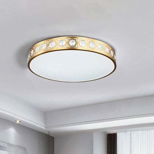Modern LED Flush Mount Crystal Ceiling Lamp for Bedroom - 3 Sizes Available