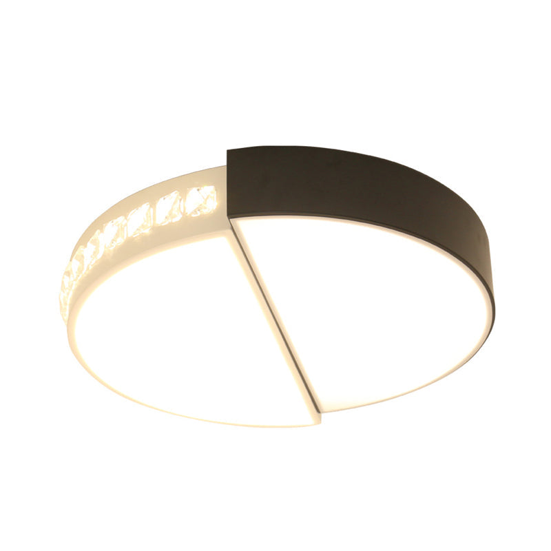 Classic LED Flush Ceiling Light: Round Acrylic Flush Mount in Black & White for Living Room