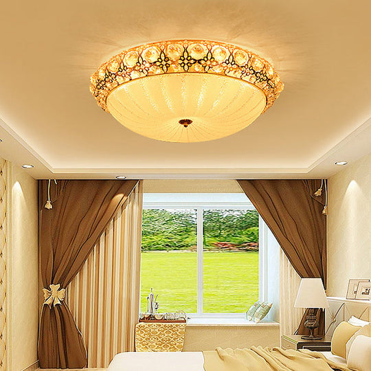 Modern LED Flushmount Ceiling Light - White Dimple, Frosted Glass, 16"/19.5"/23.5" Dia - Warm/White Light