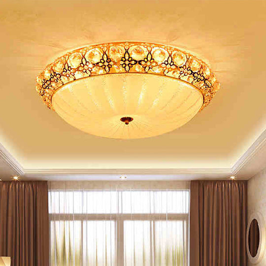 Modern LED Flushmount Ceiling Light - White Dimple, Frosted Glass, 16"/19.5"/23.5" Dia - Warm/White Light
