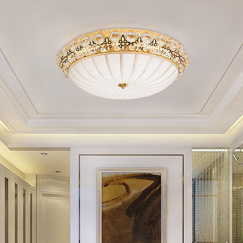 Modern LED Flushmount Ceiling Light - White Dimple, Frosted Glass, 16"/19.5"/23.5" Dia - Warm/White Light