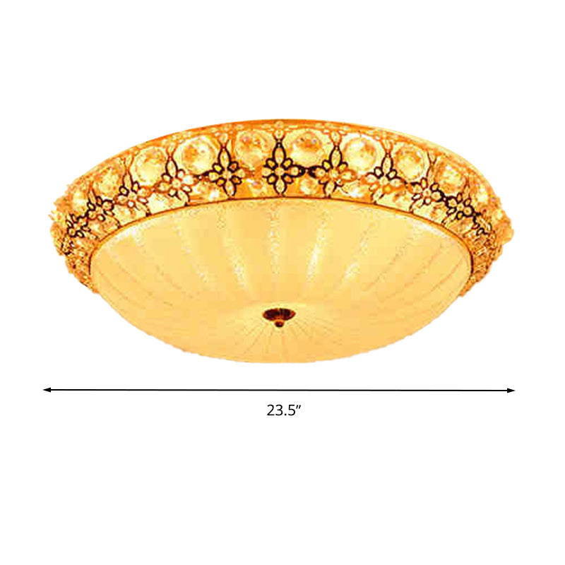 Modern LED Flushmount Ceiling Light - White Dimple, Frosted Glass, 16"/19.5"/23.5" Dia - Warm/White Light