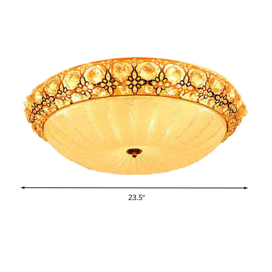 Modern LED Flushmount Ceiling Light - White Dimple, Frosted Glass, 16"/19.5"/23.5" Dia - Warm/White Light