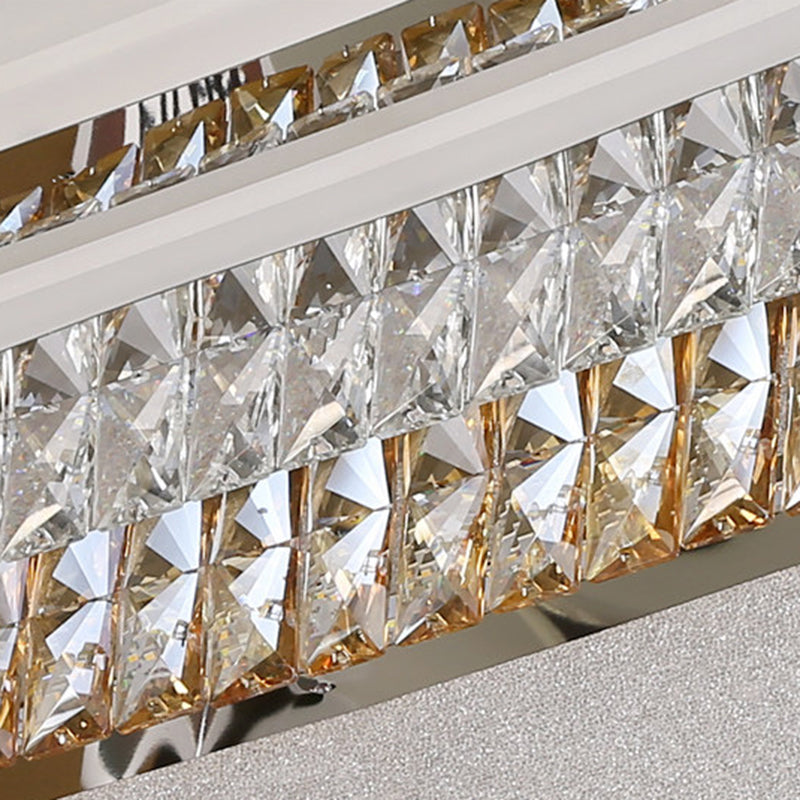 Modern Crystal LED Flush Mount Ceiling Light with Flower Design for Living Room